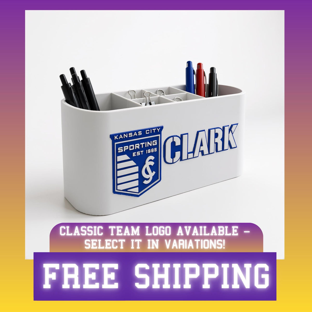 Personalized Sporting Kansas City Desk Organizer