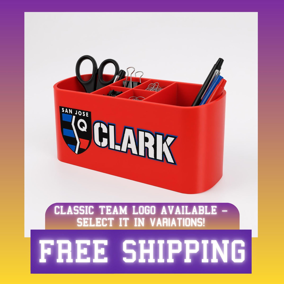 Personalized San Jose Earthquakes Desk Organizer