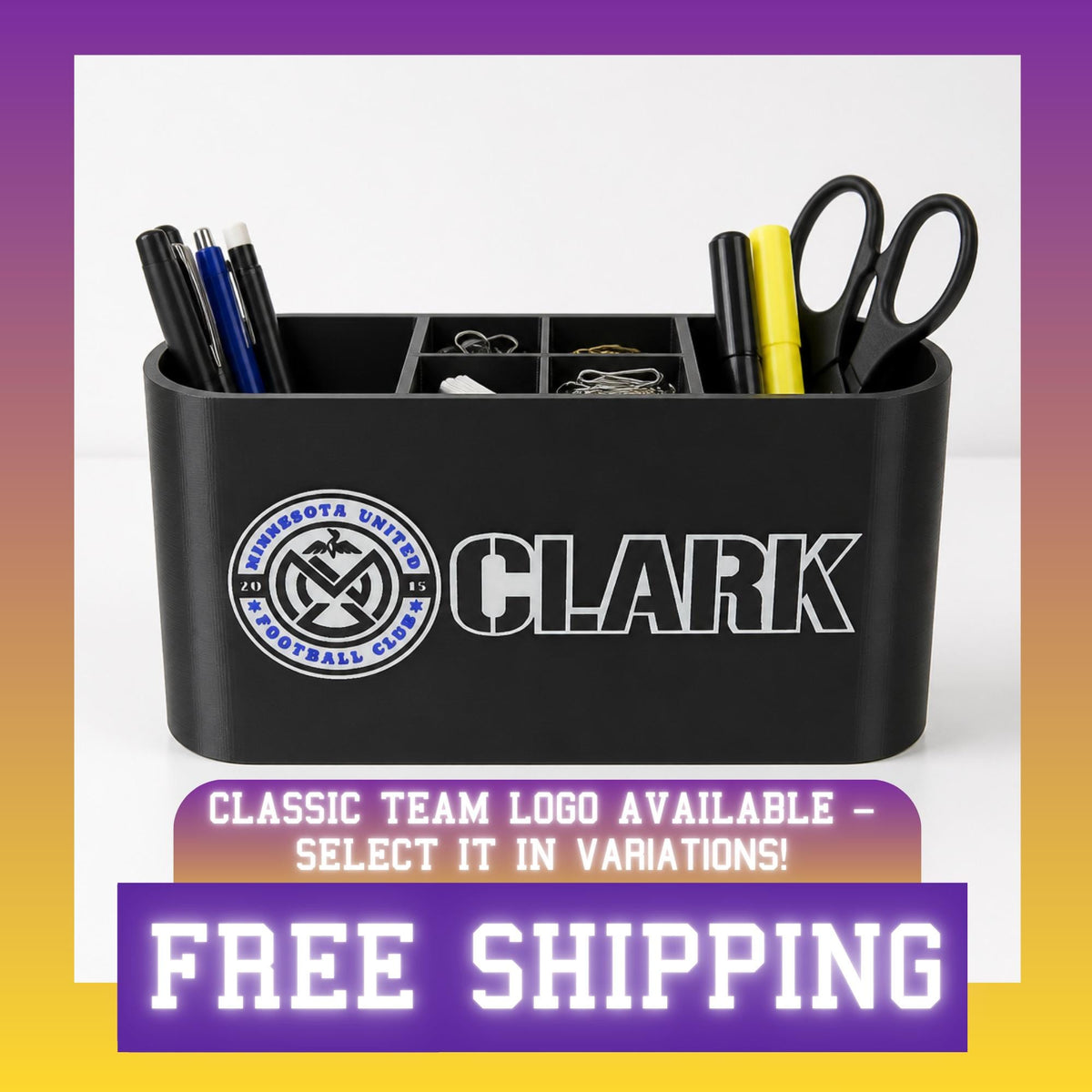 Personalized Minnesota United FC Desk Organizer