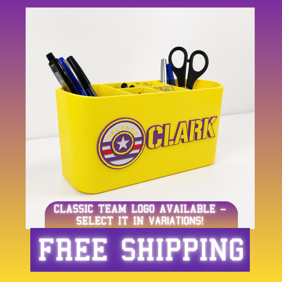Personalized Orlando City SC Desk Organizer