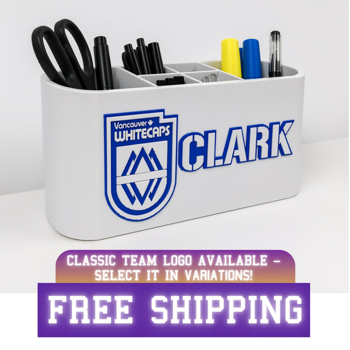 Personalized Vancouver Whitecaps FC Desk Organizer