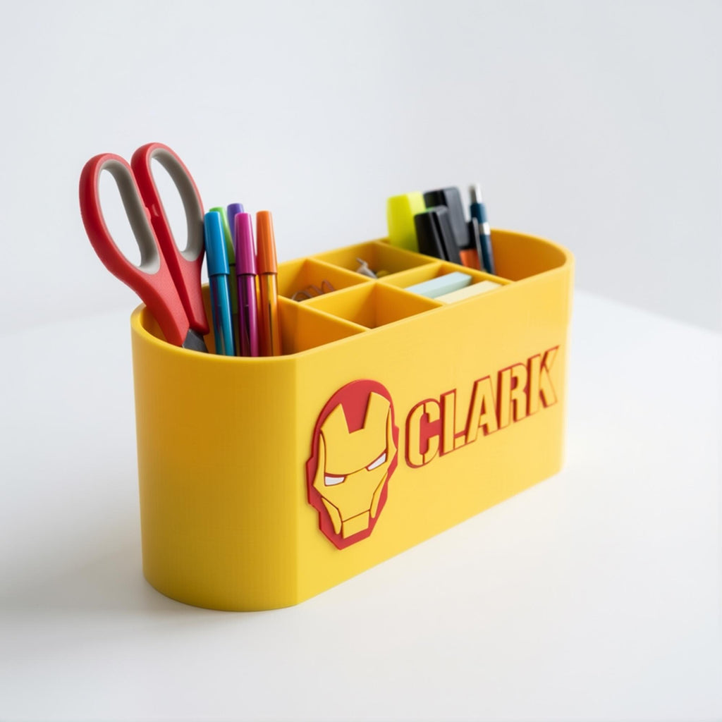 Personalized Iron Man Desk Organizer