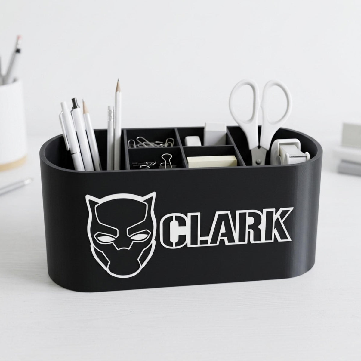 Personalized Black Panther Desk Organizer