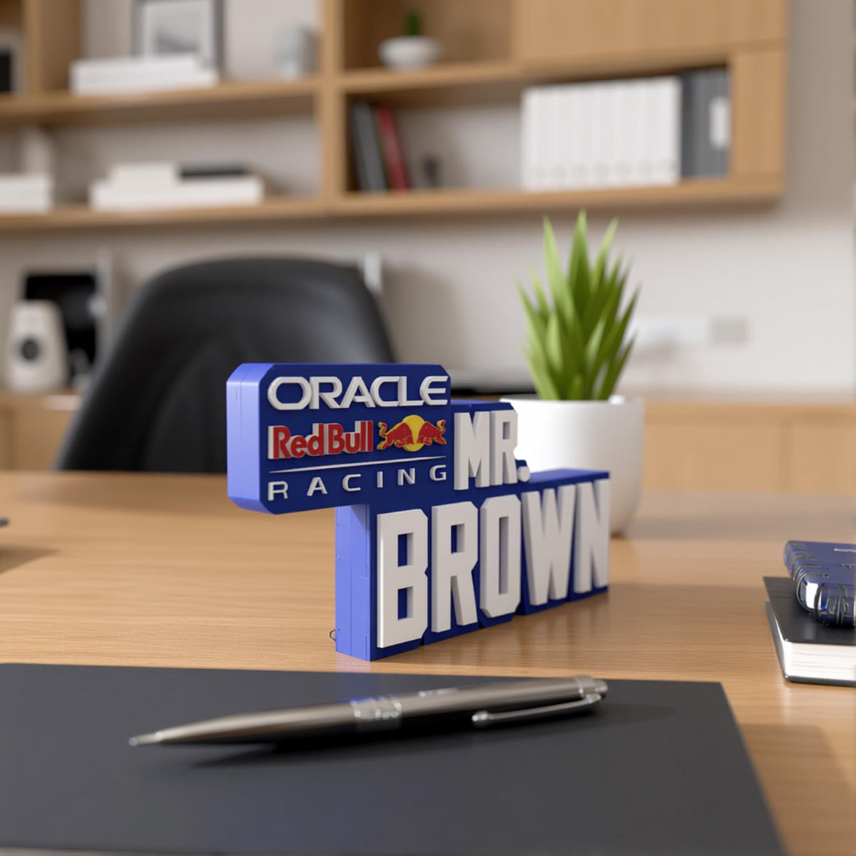 Personalized Red Bull Racing F1 Team Desk Name Plate