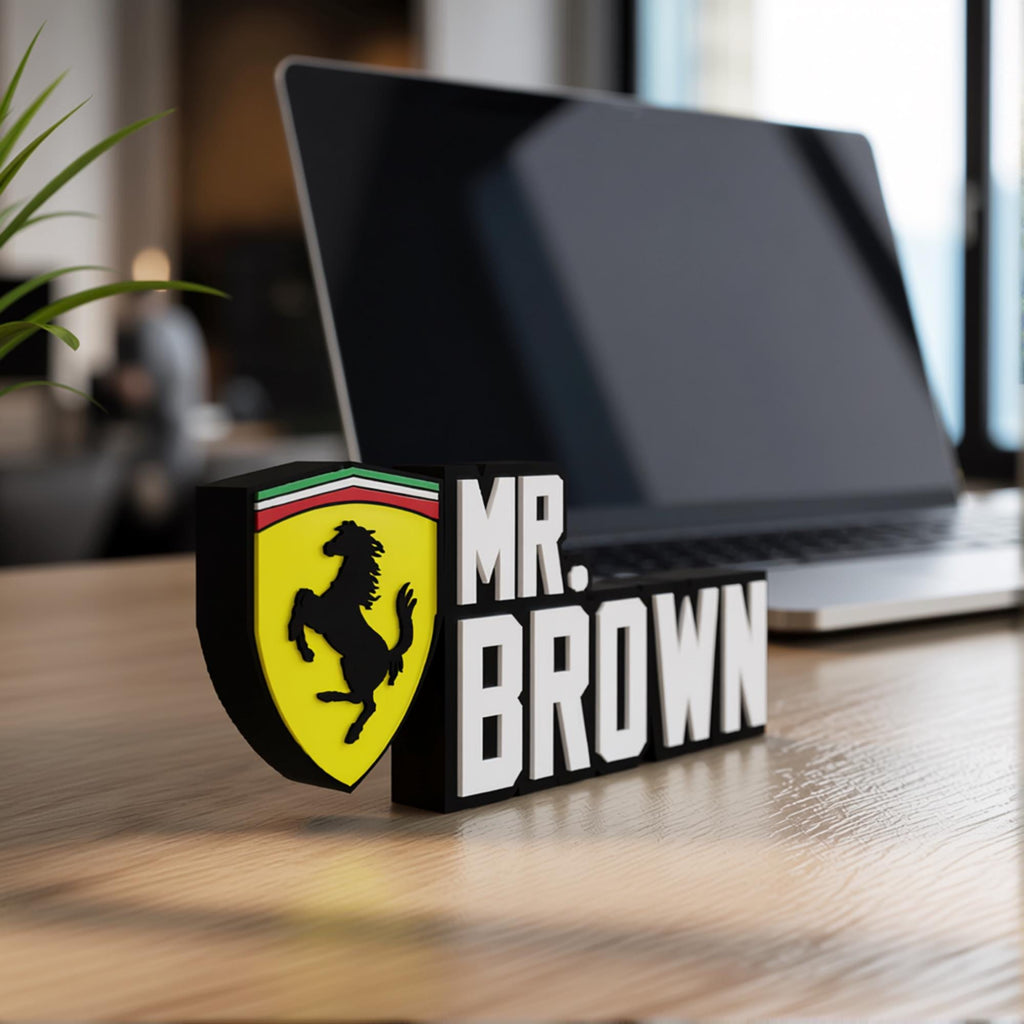 Personalized Ferrari F1 Team Desk Name Plate