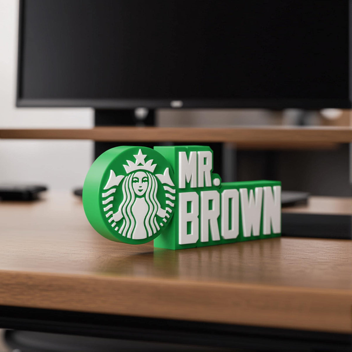 Personalized Starbucks Desk Name Plate