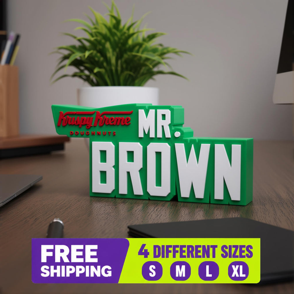 Personalized Krispy Kreme Desk Name Plate