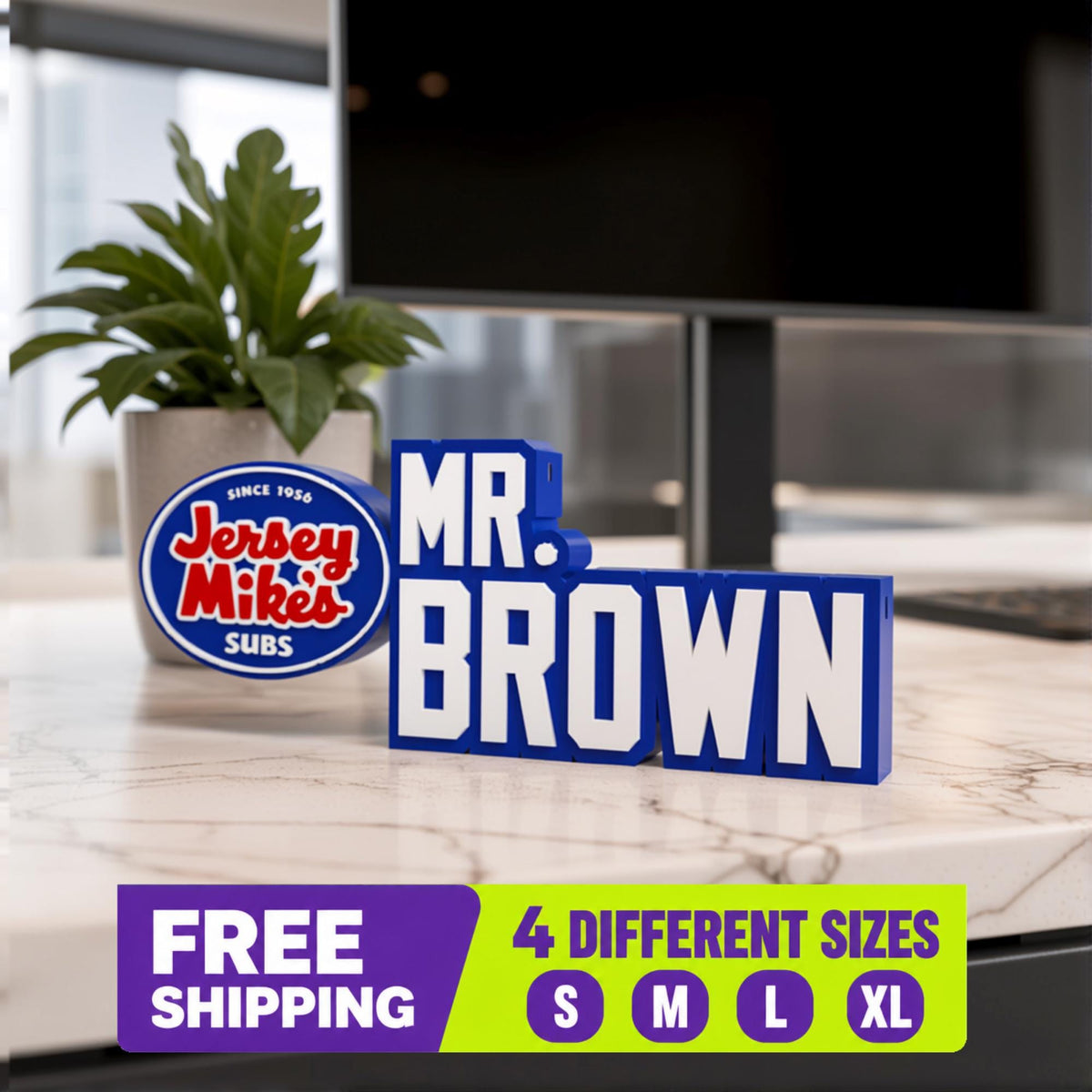 Personalized Jersey Mike’s Desk Name Plate