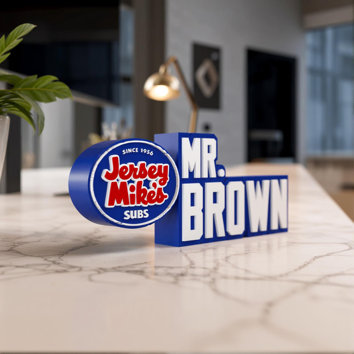 Personalized Jersey Mike’s Desk Name Plate