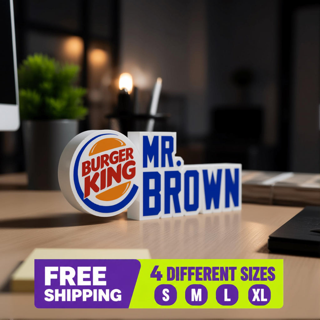 Personalized Burger King Desk Name Plate