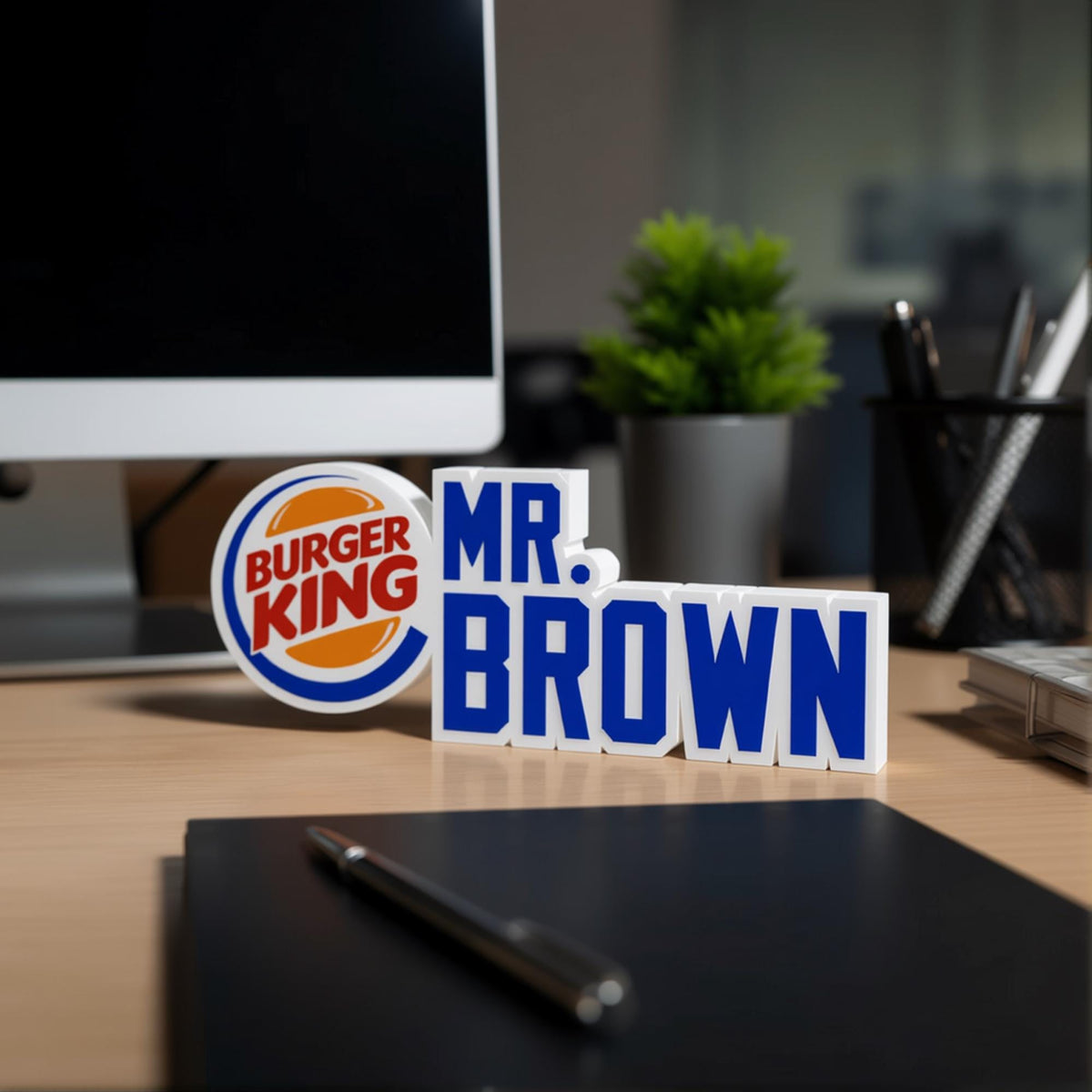 Personalized Burger King Desk Name Plate