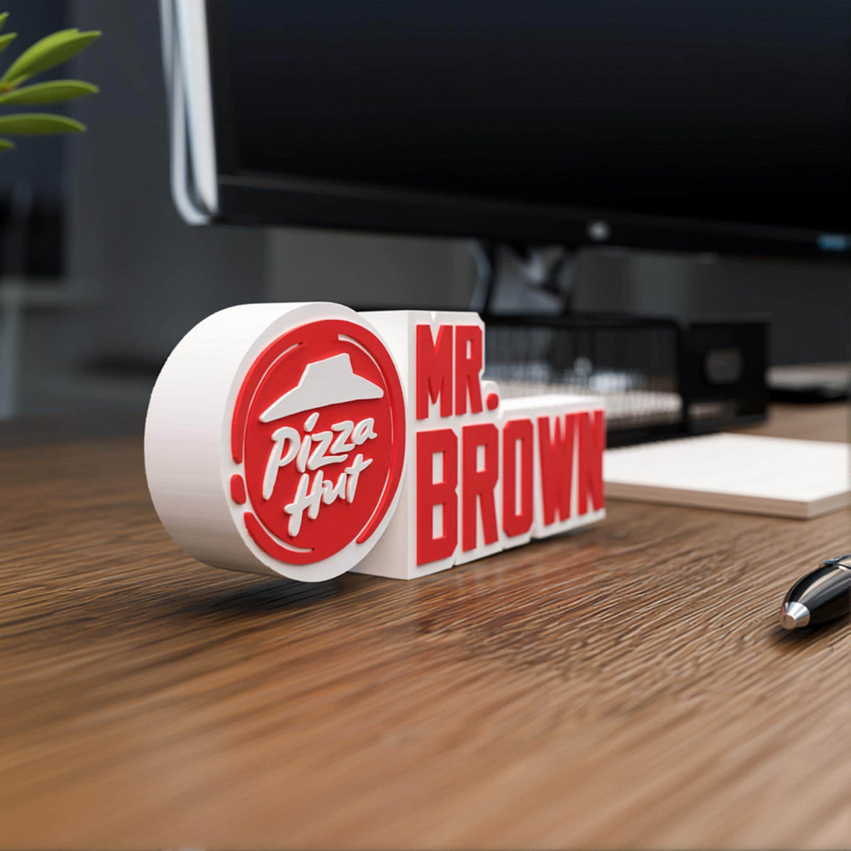 Personalized Pizza Hut Desk Name Plate