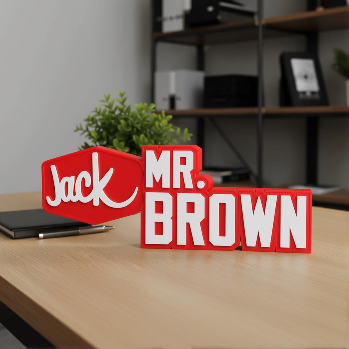 Personalized Jack in the Box Desk Name Plate