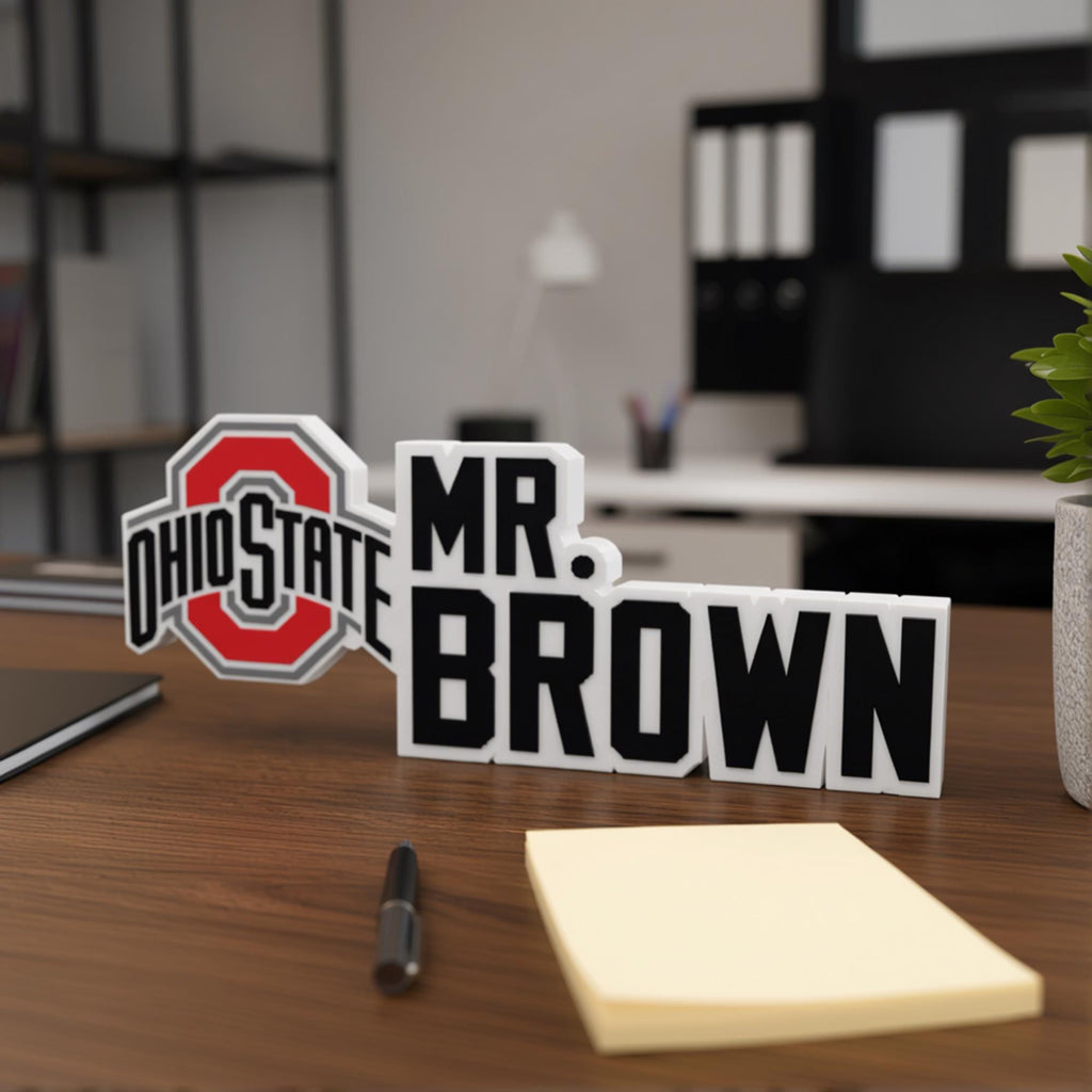 Personalized Ohio State Buckeyes Desk Name Plate