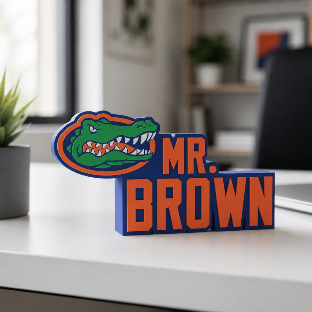 Personalized Florida Gators Desk Name Plate
