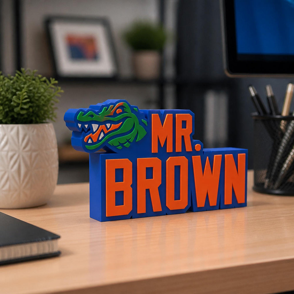 Personalized Florida Gators Desk Name Plate
