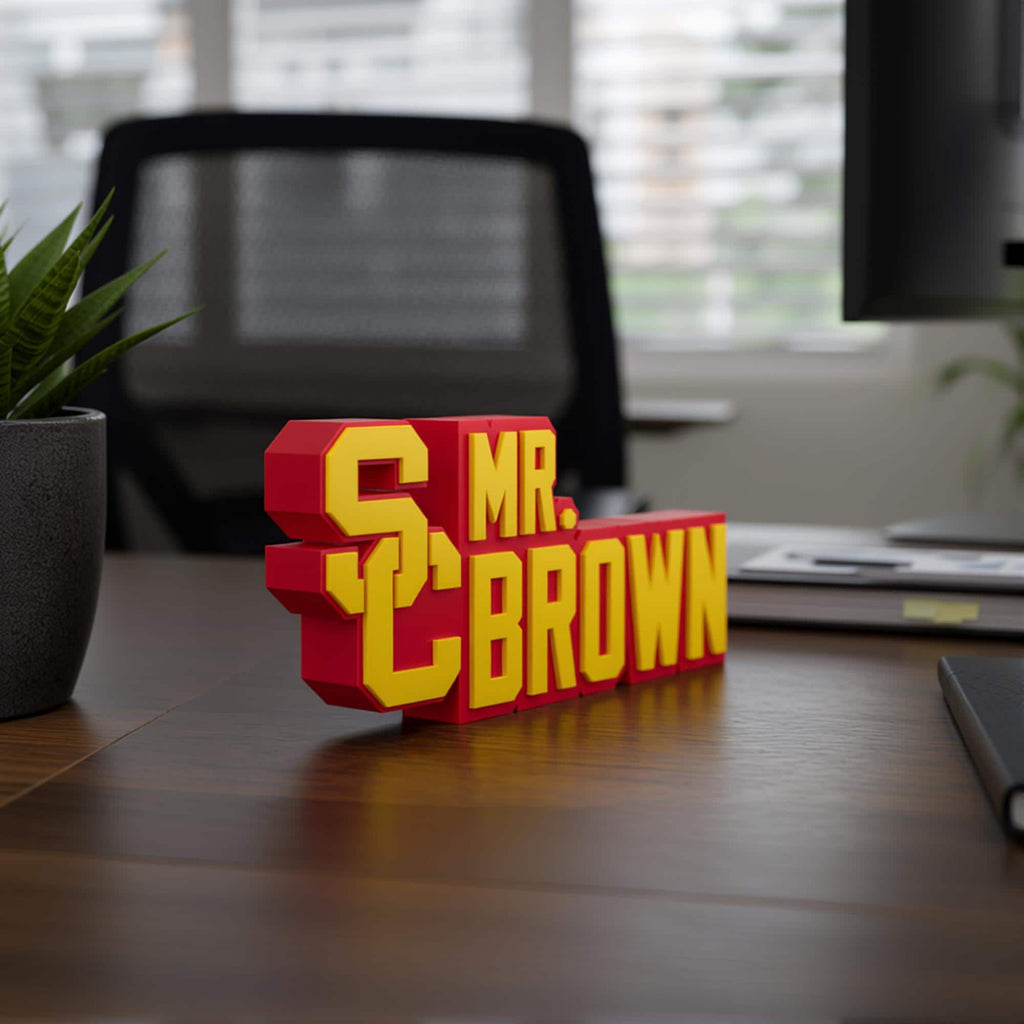 Personalized USC Trojans Desk Name Plate