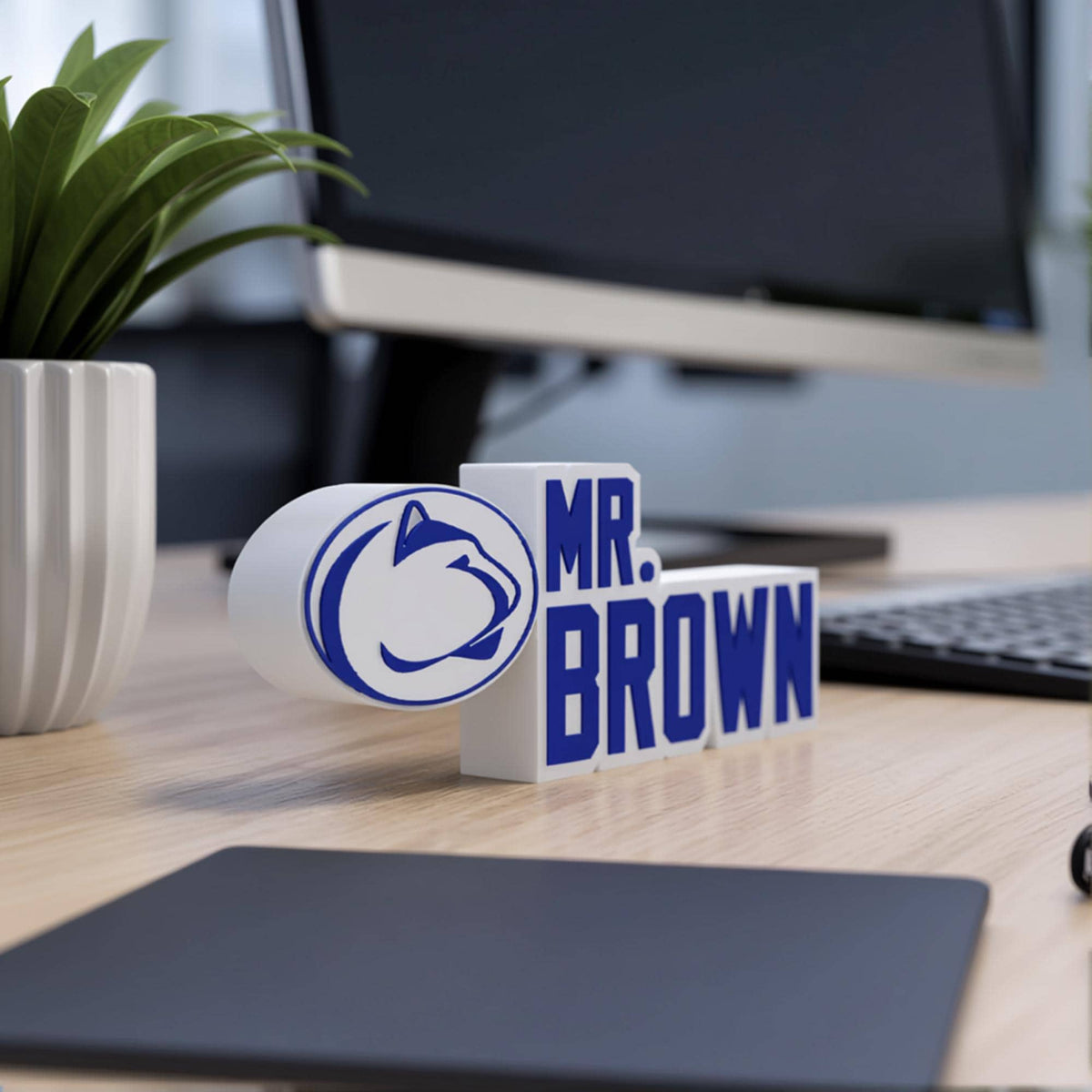 Personalized Penn State Nittany Lions Desk Name Plate