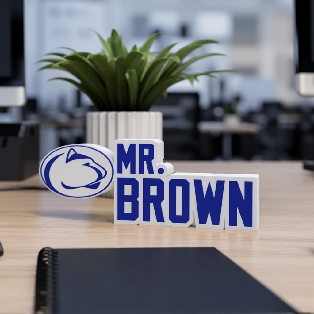 Personalized Penn State Nittany Lions Desk Name Plate