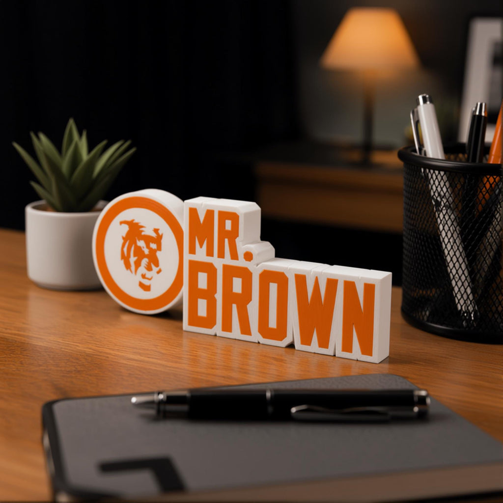 Personalized Clemson Tigers Desk Name Plate
