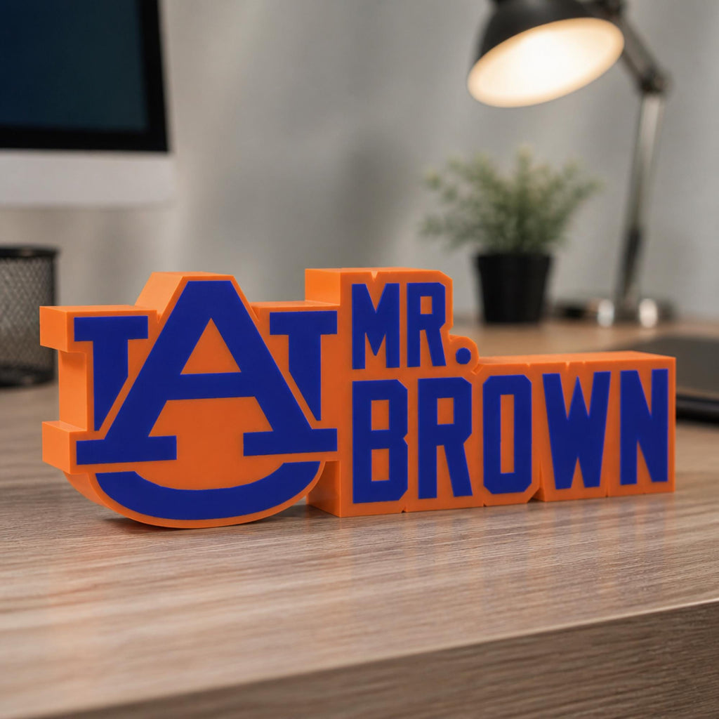 Personalized Auburn Tigers Desk Name Plate