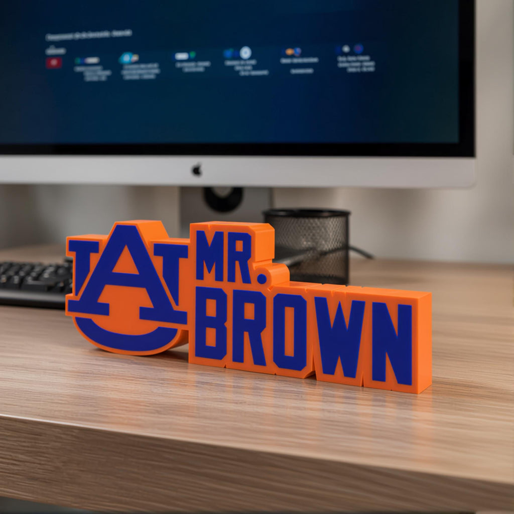 Personalized Auburn Tigers Desk Name Plate
