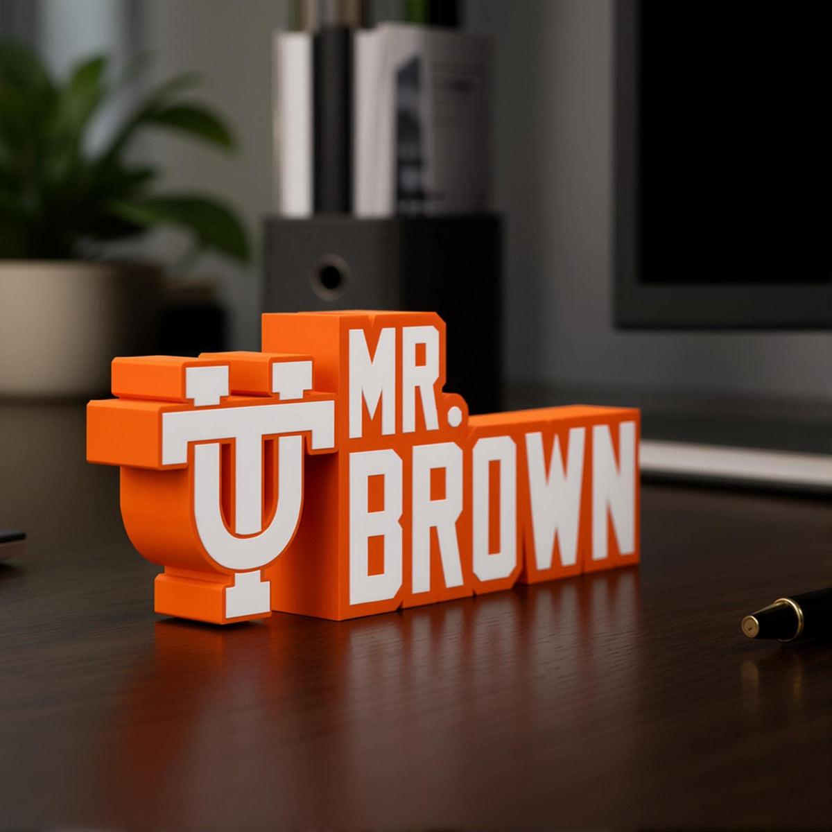 Personalized Tennessee Volunteers Desk Name Plate