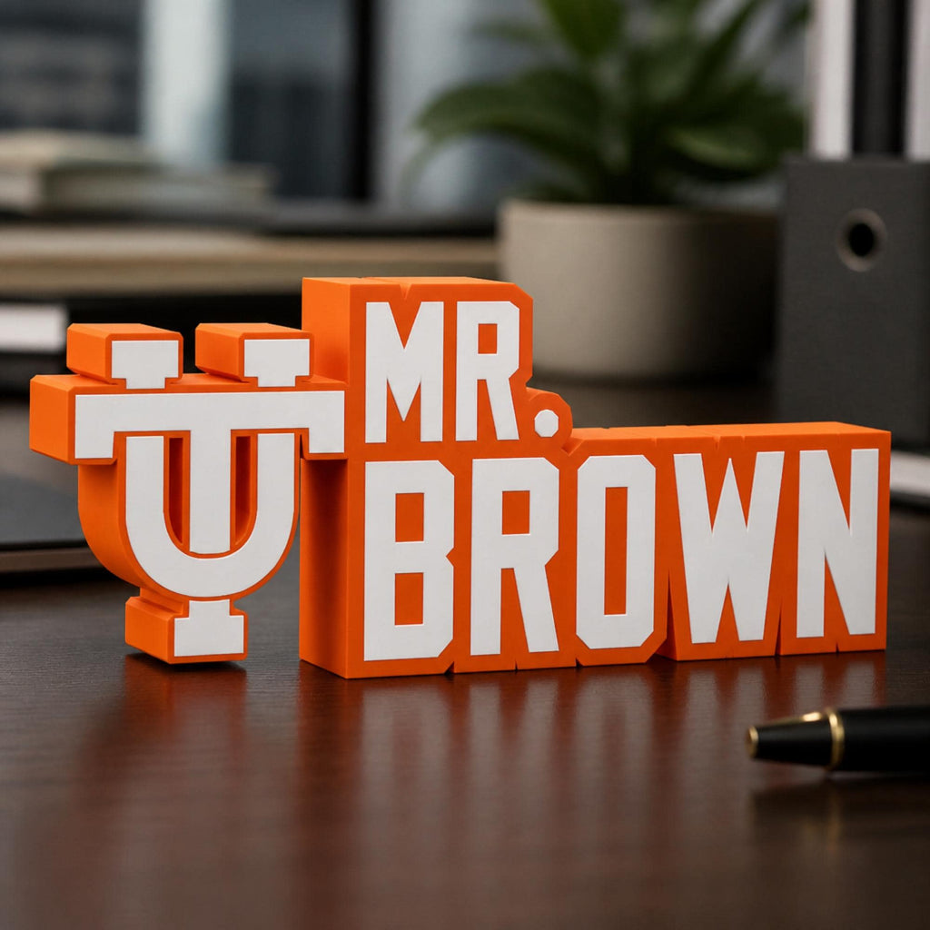Personalized Tennessee Volunteers Desk Name Plate
