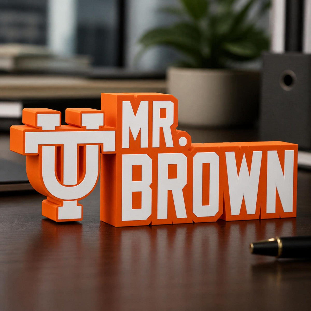 Personalized Tennessee Volunteers Desk Name Plate