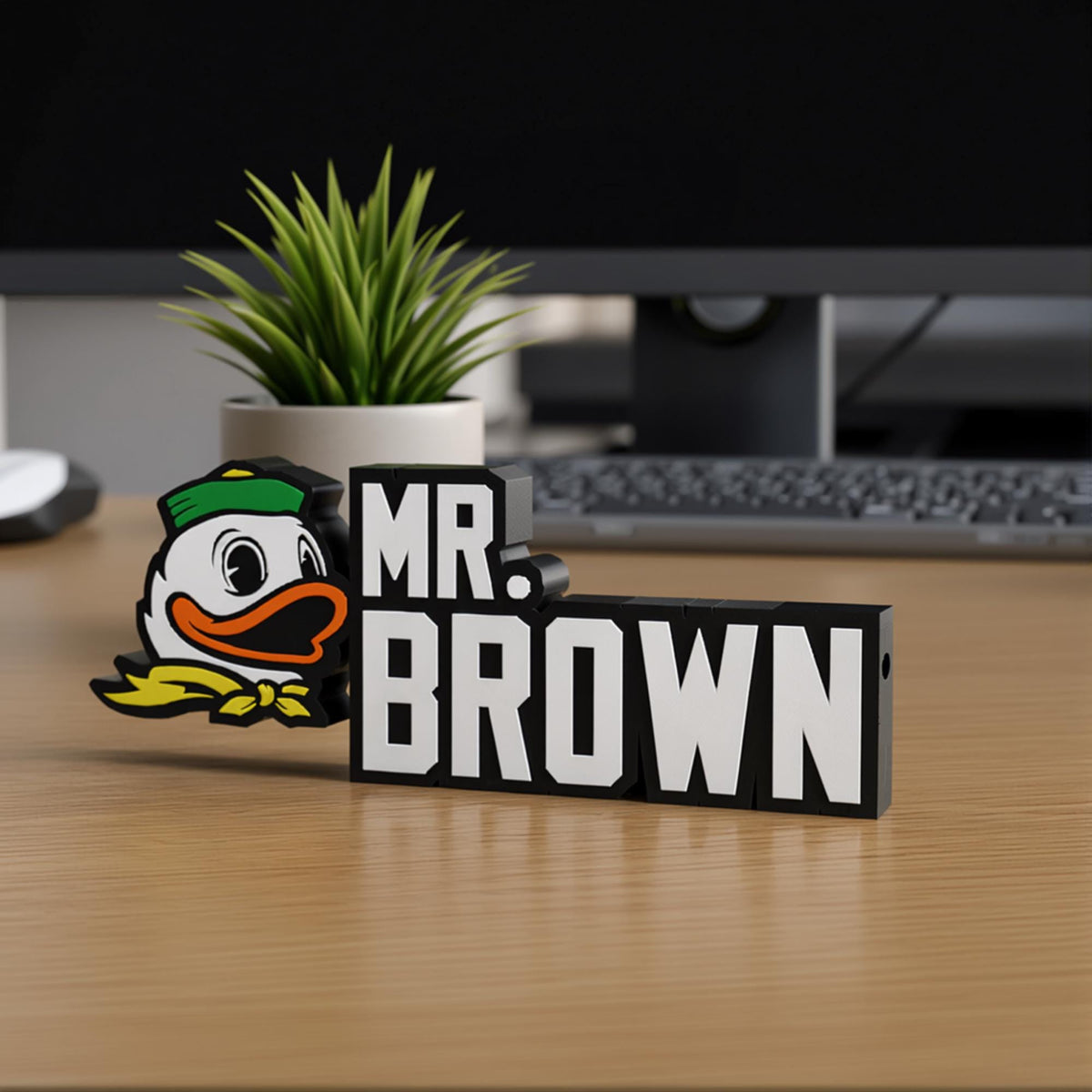 Personalized Oregon Ducks Desk Name Plate