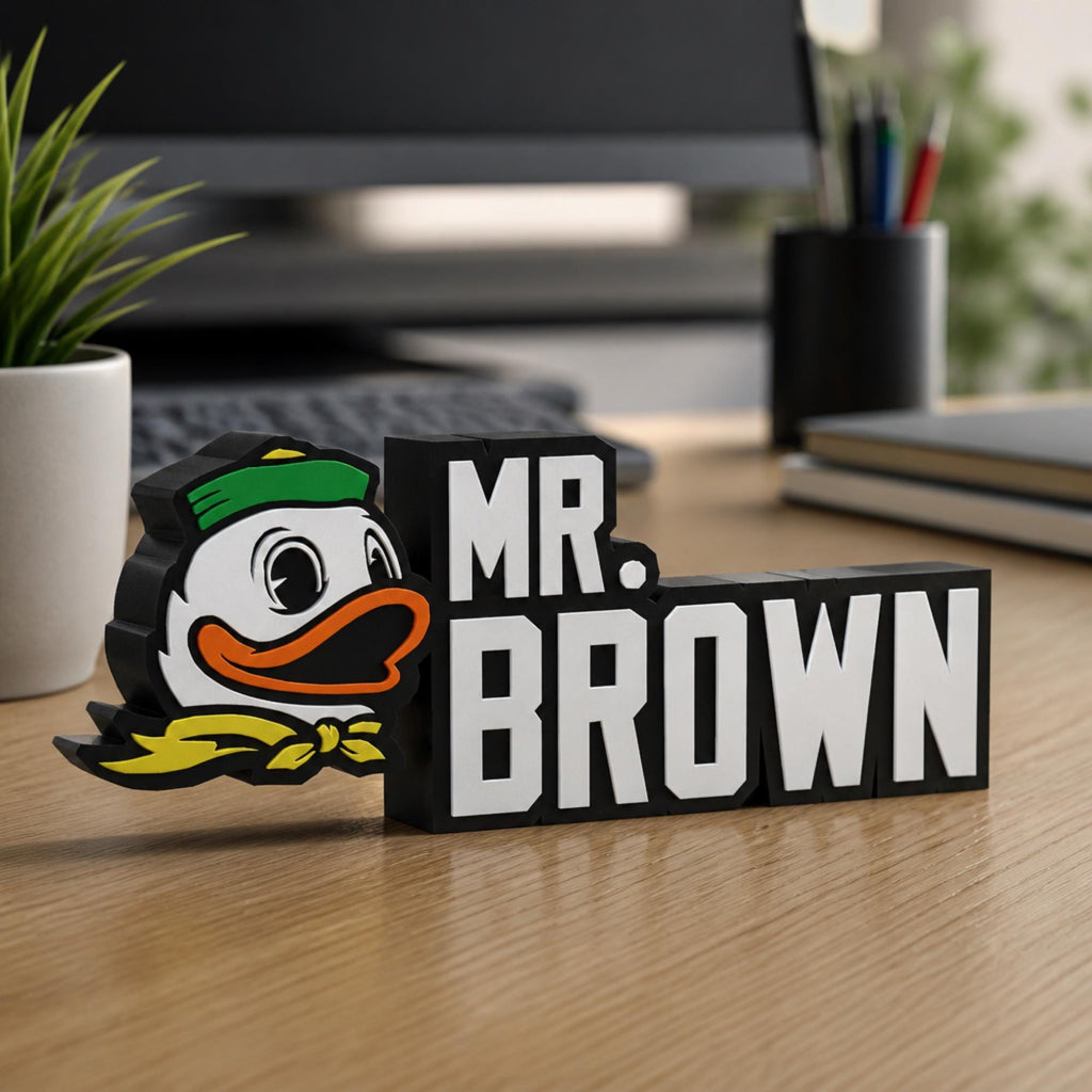 Personalized Oregon Ducks Desk Name Plate