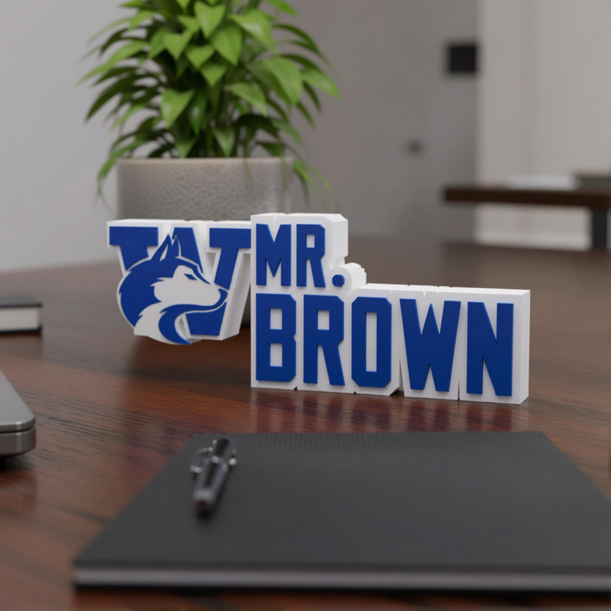 Personalized Washington Huskies Desk Name Plate