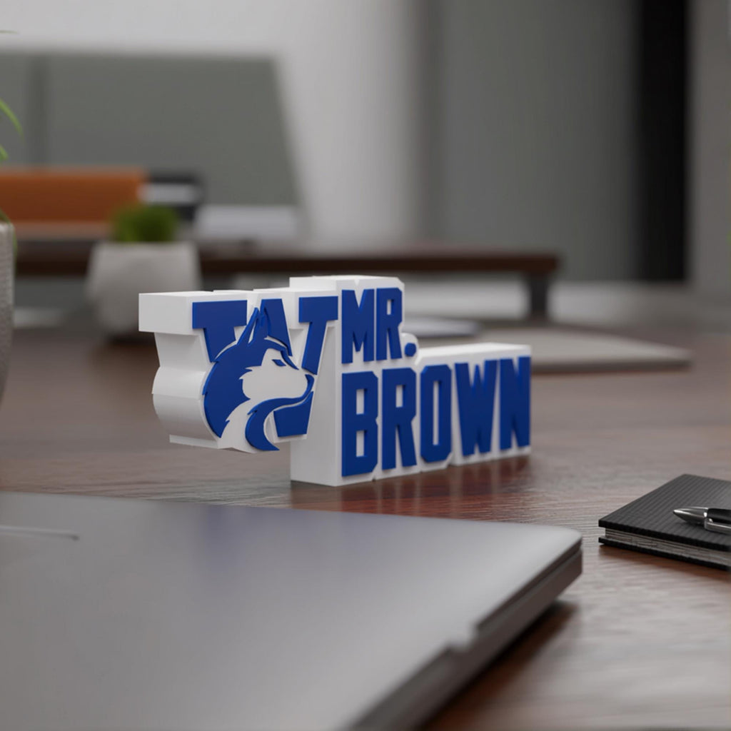 Personalized Washington Huskies Desk Name Plate