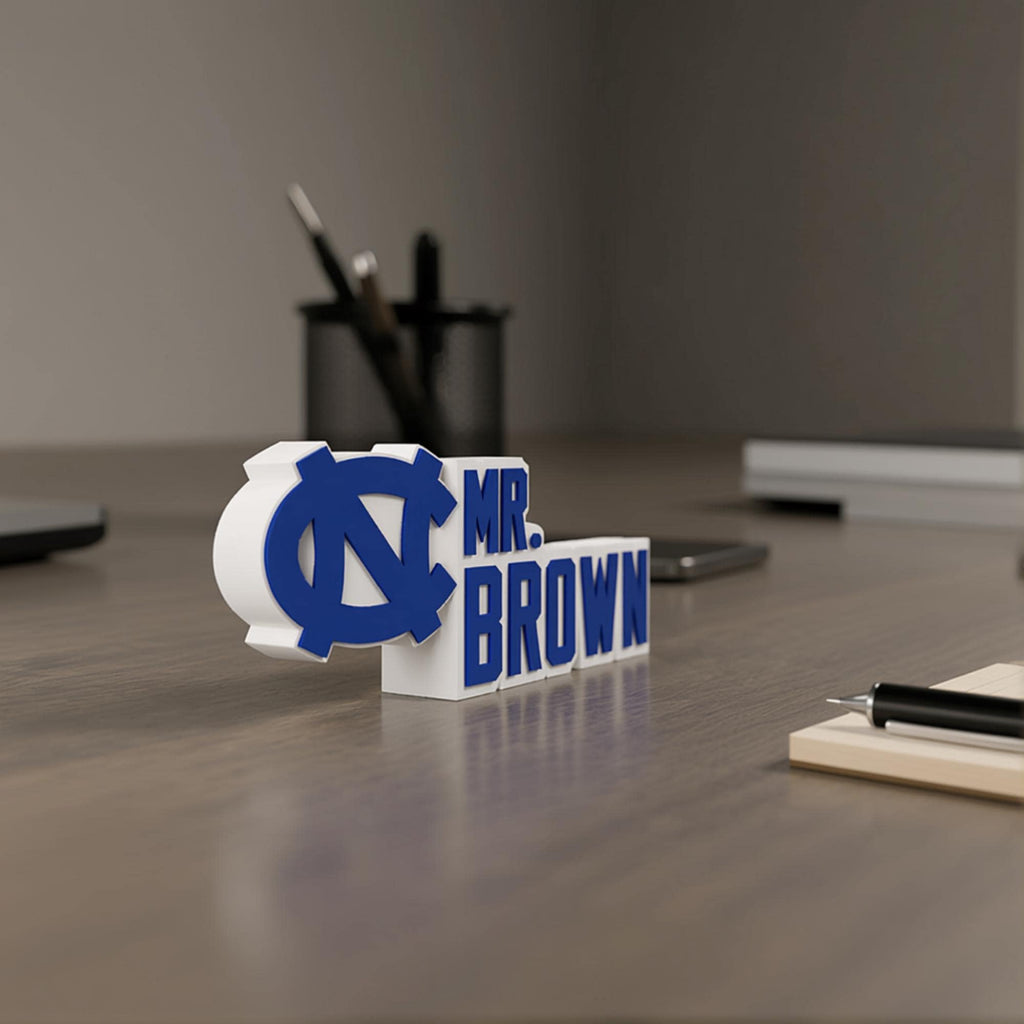 Personalized North Carolina Tar Heels Desk Name Plate