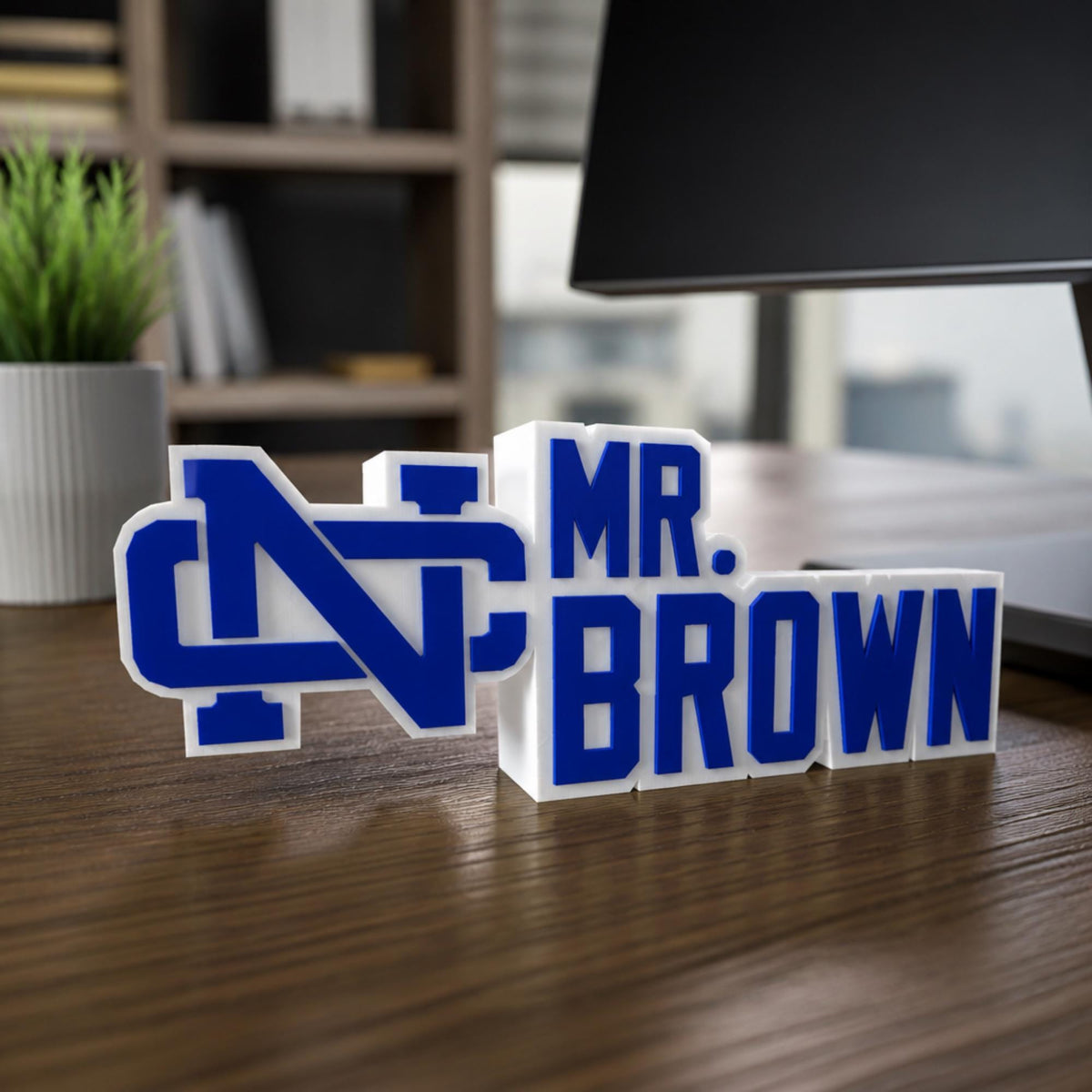 Personalized North Carolina Tar Heels Desk Name Plate
