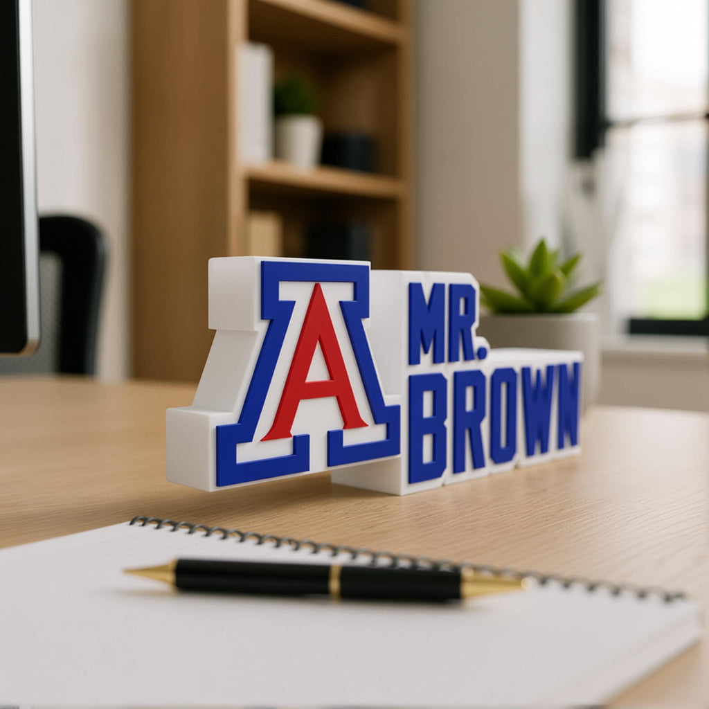 Personalized Arizona Wildcats Desk Name Plate