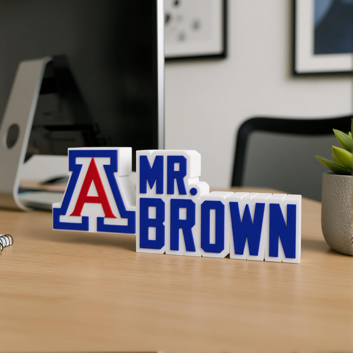 Personalized Arizona Wildcats Desk Name Plate