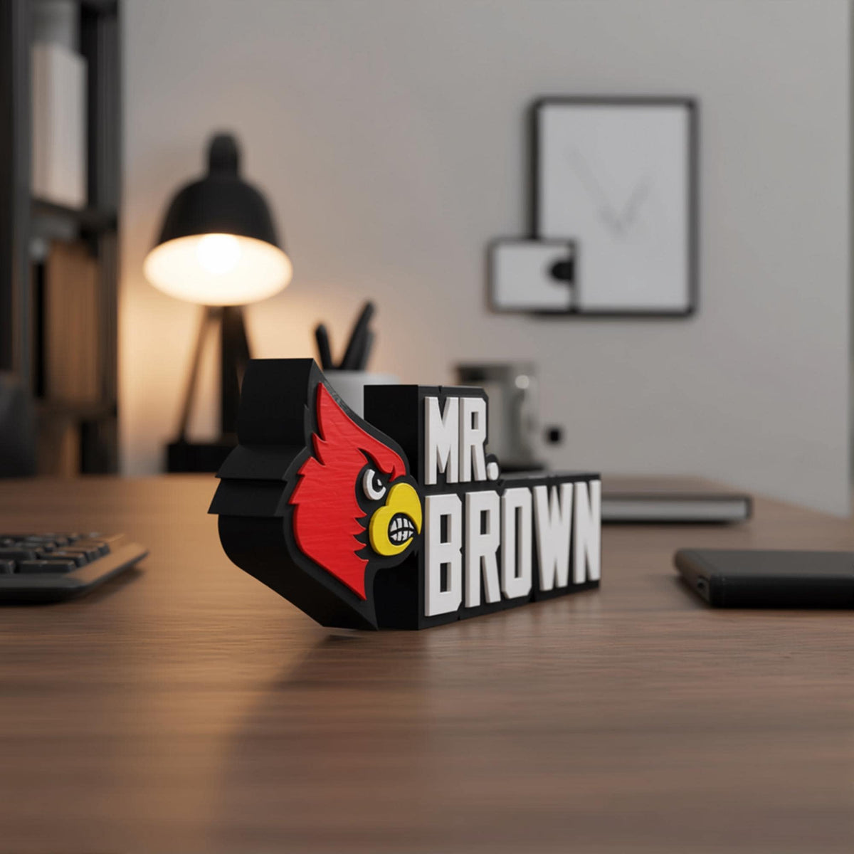 Personalized Louisville Cardinals Desk Name Plate