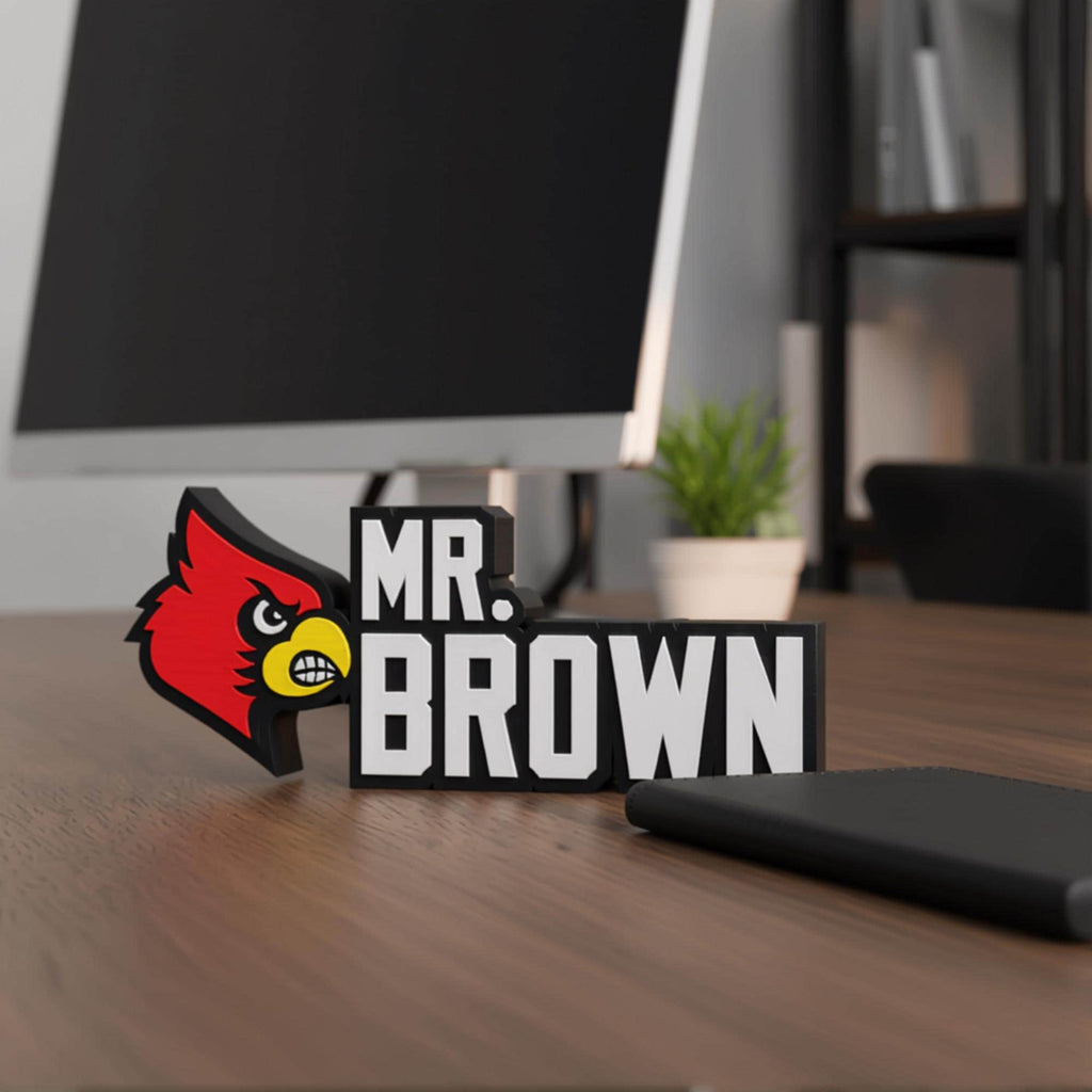 Personalized Louisville Cardinals Desk Name Plate