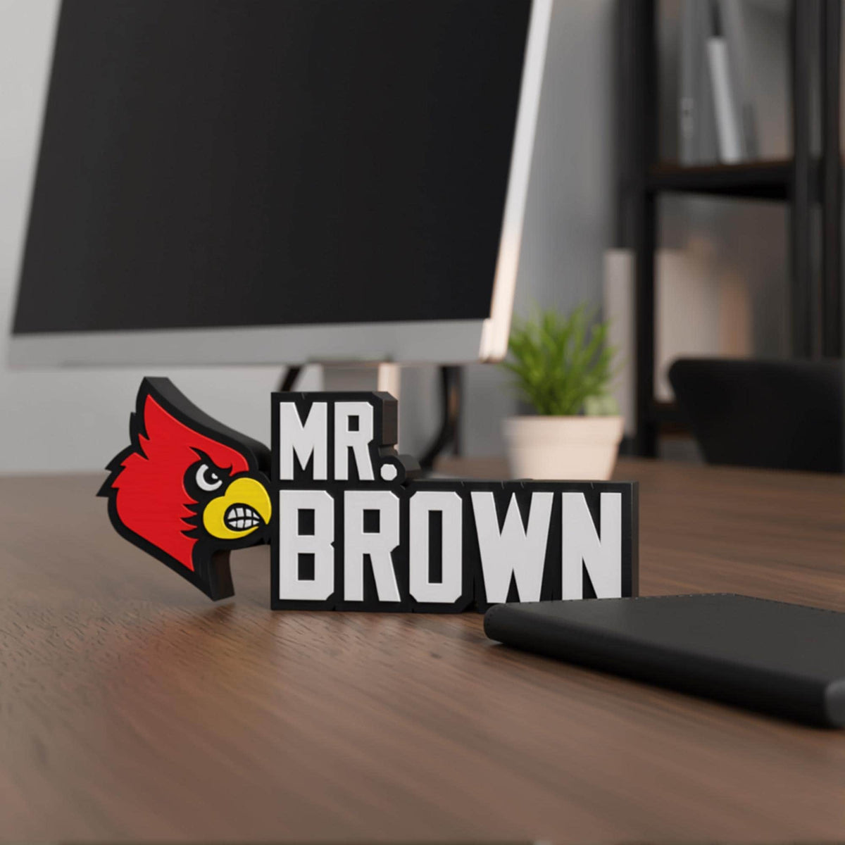 Personalized Louisville Cardinals Desk Name Plate