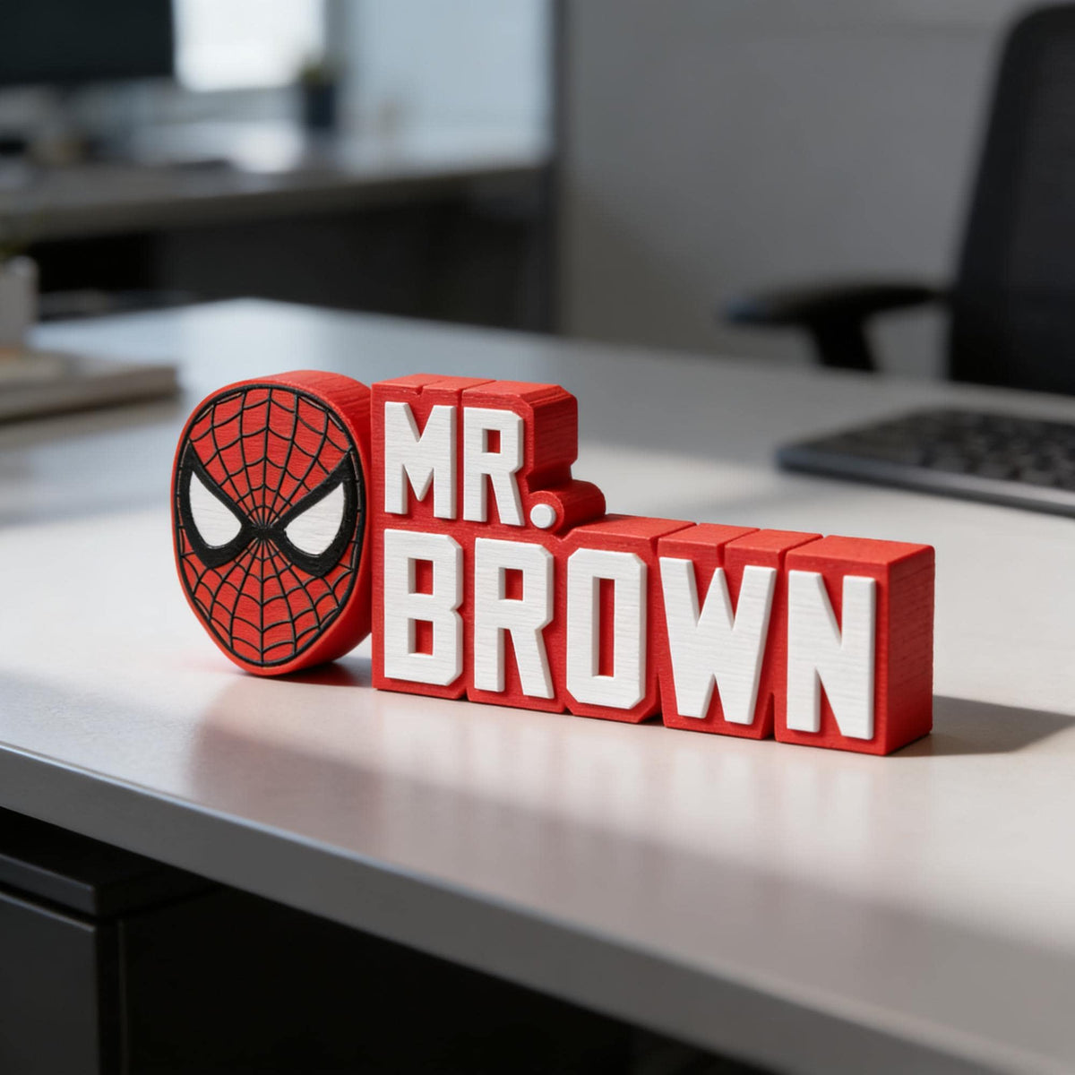 Personalized Spider-Man Desk Name Plate