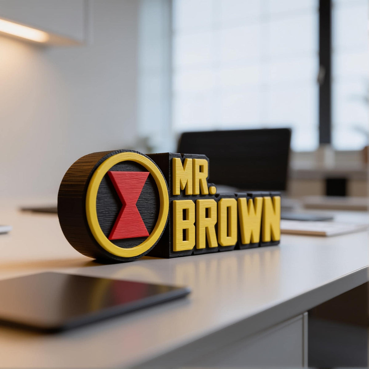Personalized Black Widow Desk Name Plate