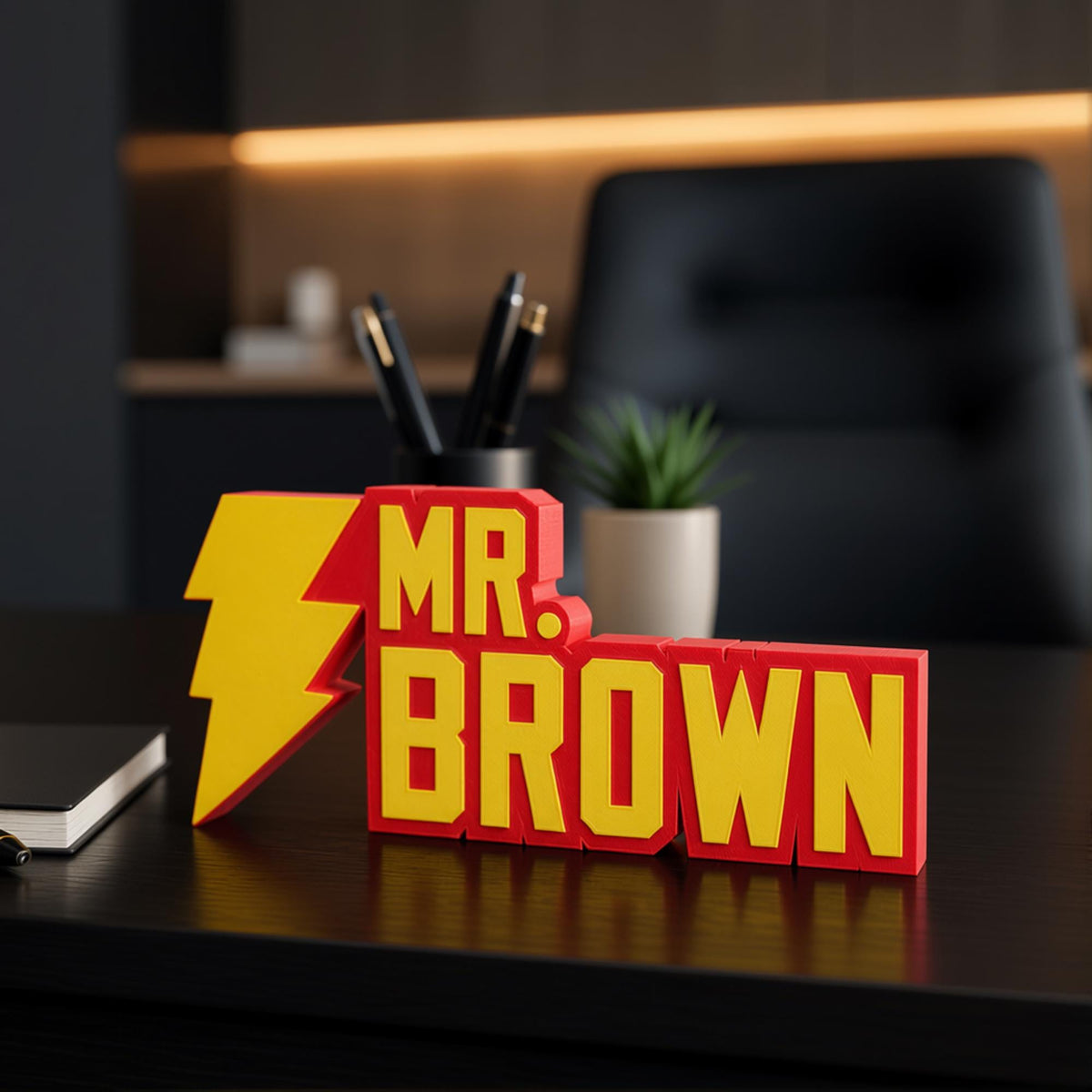 Personalized Shazam Desk Name Plate