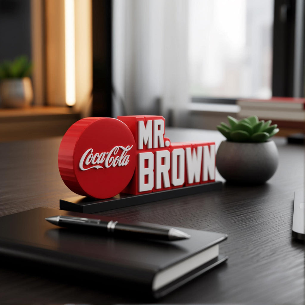 Personalized Coca-Cola Desk Name Plate