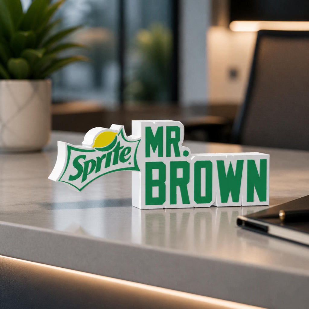 Personalized Sprite Desk Name Plate