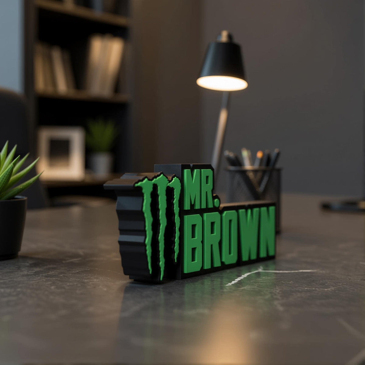 Personalized Monster Energy Desk Name Plate