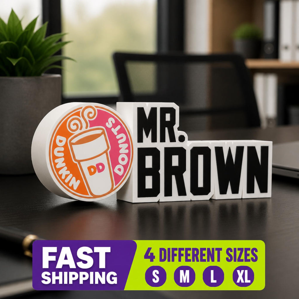 Personalized Dunkin Desk Name Plate