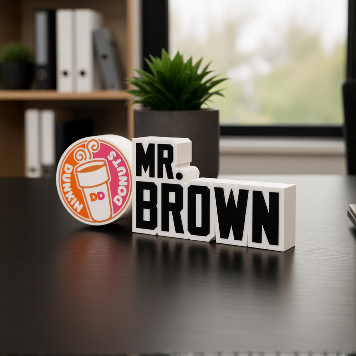 Personalized Dunkin Desk Name Plate