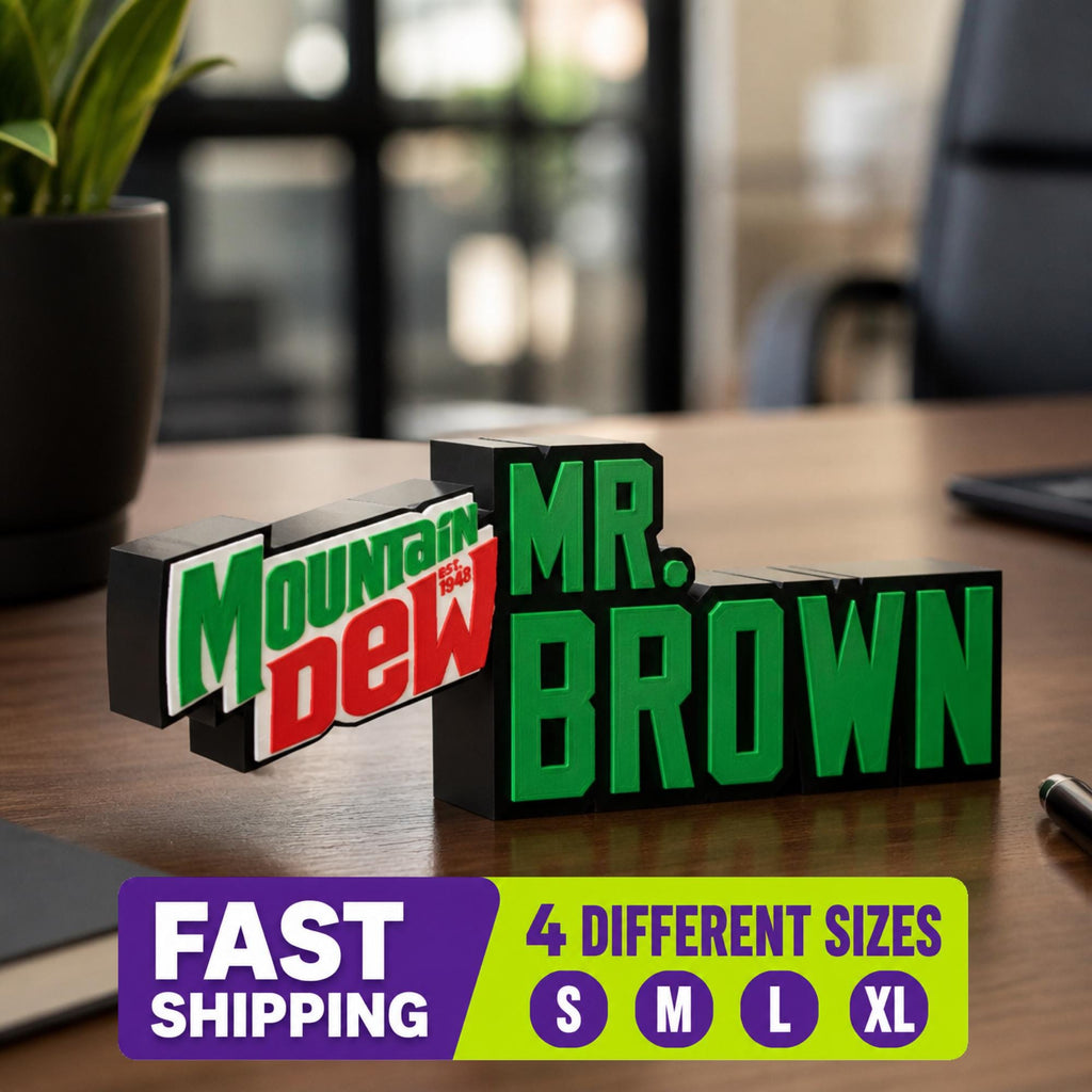 Personalized Mountain Dew Desk Name Plate