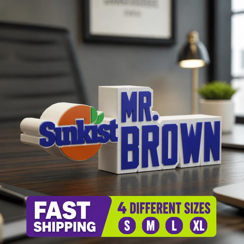 Personalized Sunkist Desk Name Plate